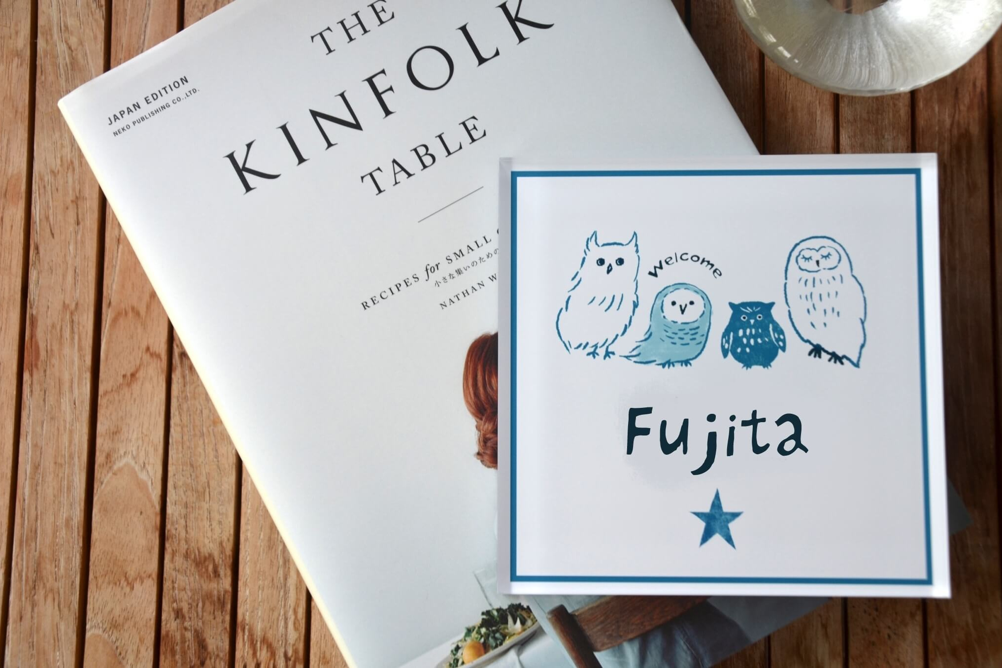 ふくろうデザインのおしゃれ表札