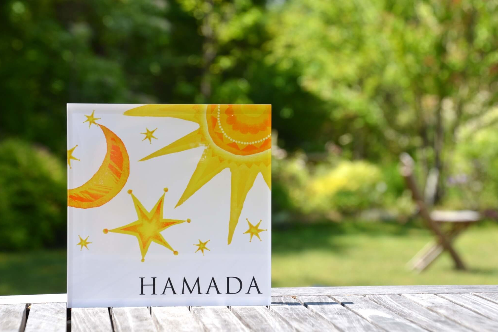 太陽と月と星デザインのおしゃれ表札